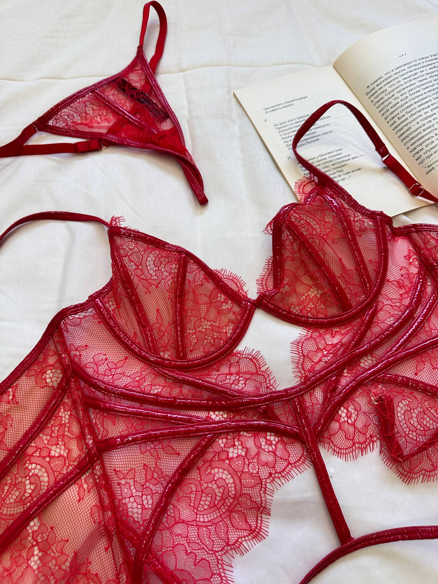 DESIRE KIRMIZI CORSET İKİLİ SET