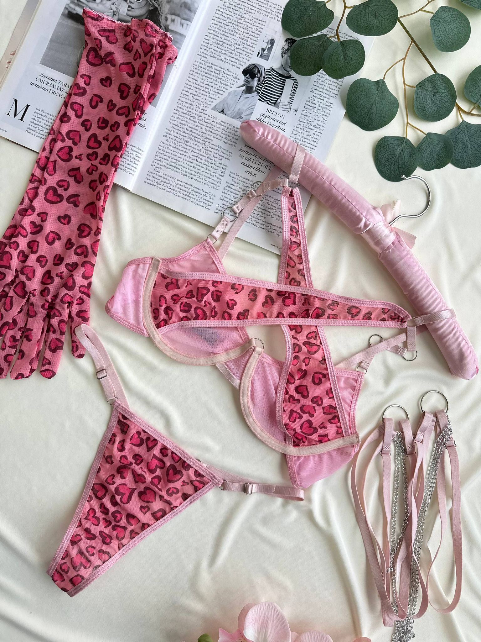 PINK LEORA JARTİYER SET
